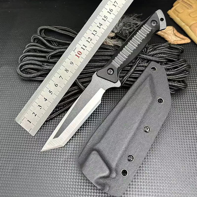 Factory customized Black hunting knife with sheath fixed blade knife Sharp stainless steel 440c outdoortactical survival knife
