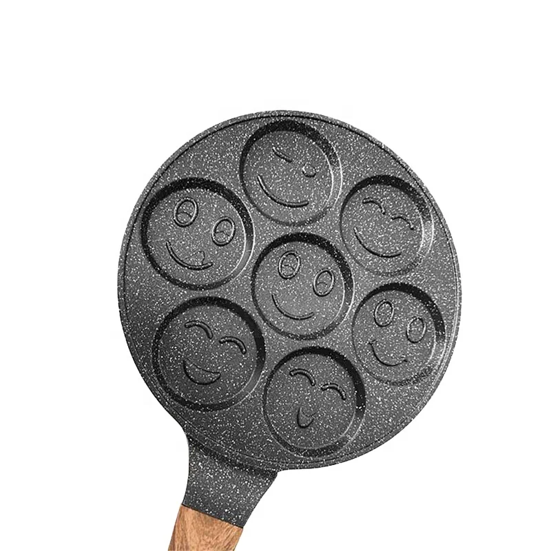 4 Hole Egg Frying Pan Pancake Non Stick Mini Egg Bread Pan With Cover For Gas and induction cooker