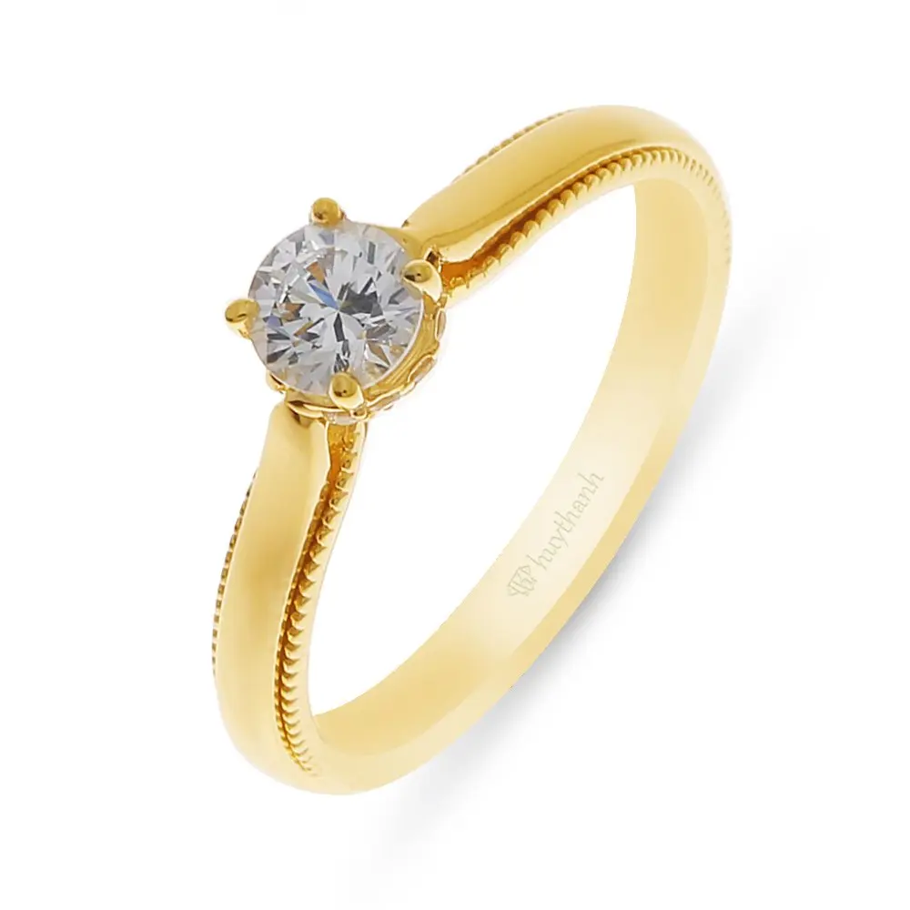 Best Selling Classics 14K GOLD JEWELRY Engagement Ring 14K Gold Jewelry With Cubic Zirconia HTJ Brand Vietnam Manufacturer