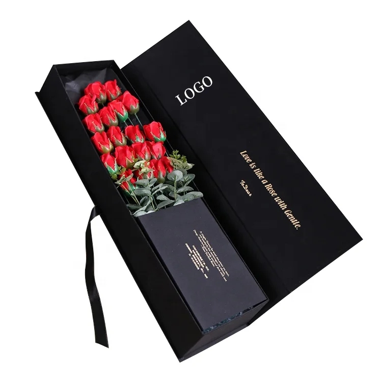 Wholesale transparent gift box packaging gift  flower box with handle