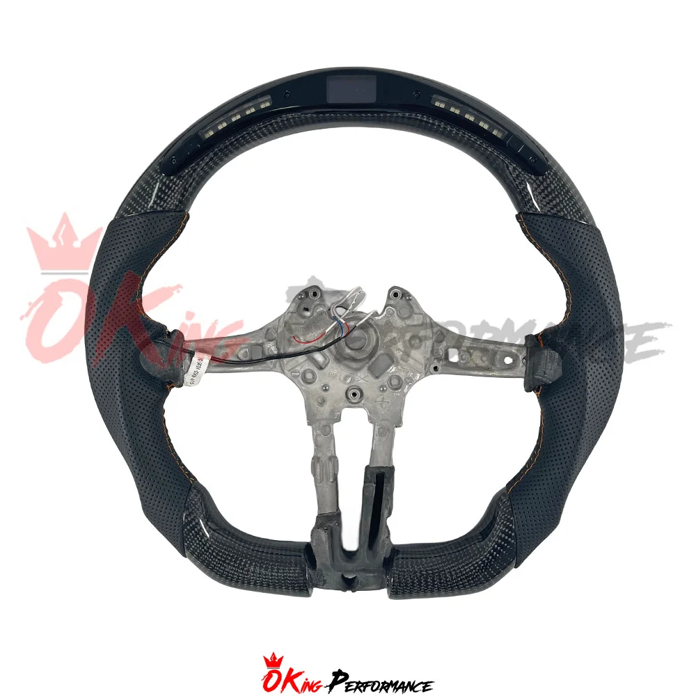 Customize LED Display Carbon Fiber Steering Wheel For BMW M3 M4 F80 F82 F83 2014-2020
