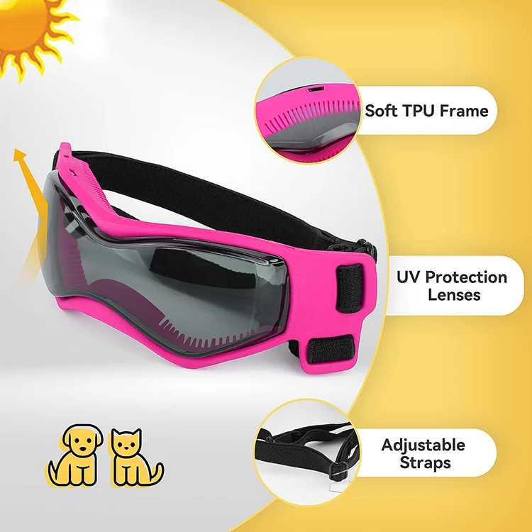 with Adjustable Strap Dog Glasses Dog Ski Goggles UV Protection Pet Sunglasses