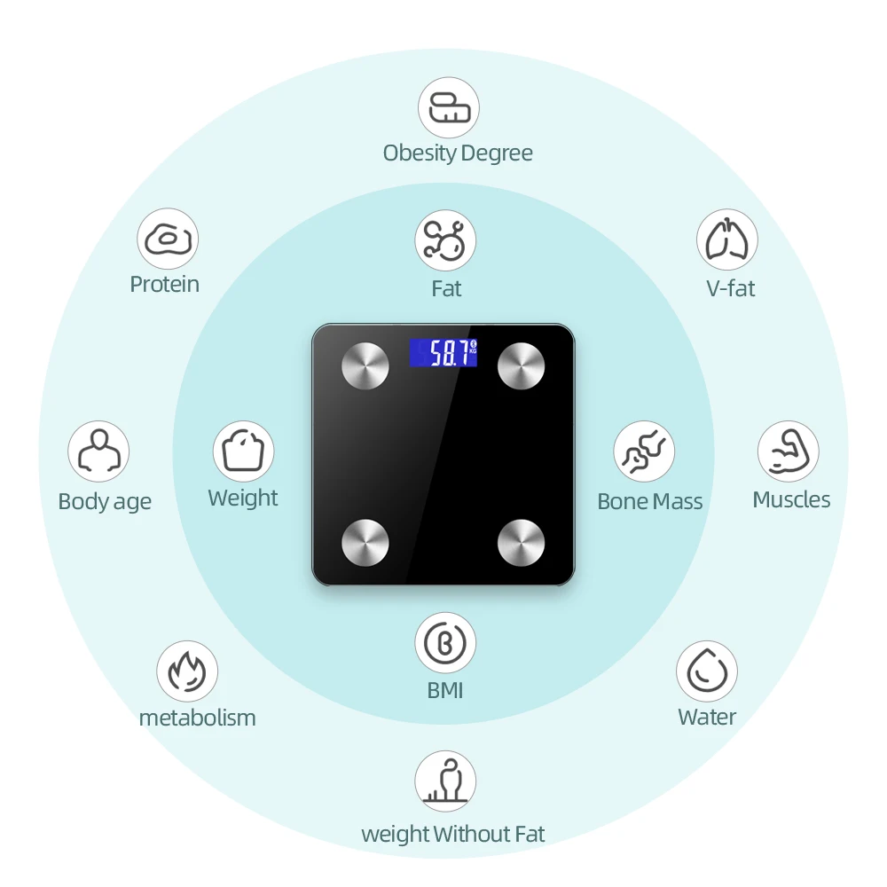 new digital bluetooth human personal bmi body fat scale weight analysis fitness gym household smart scales with app