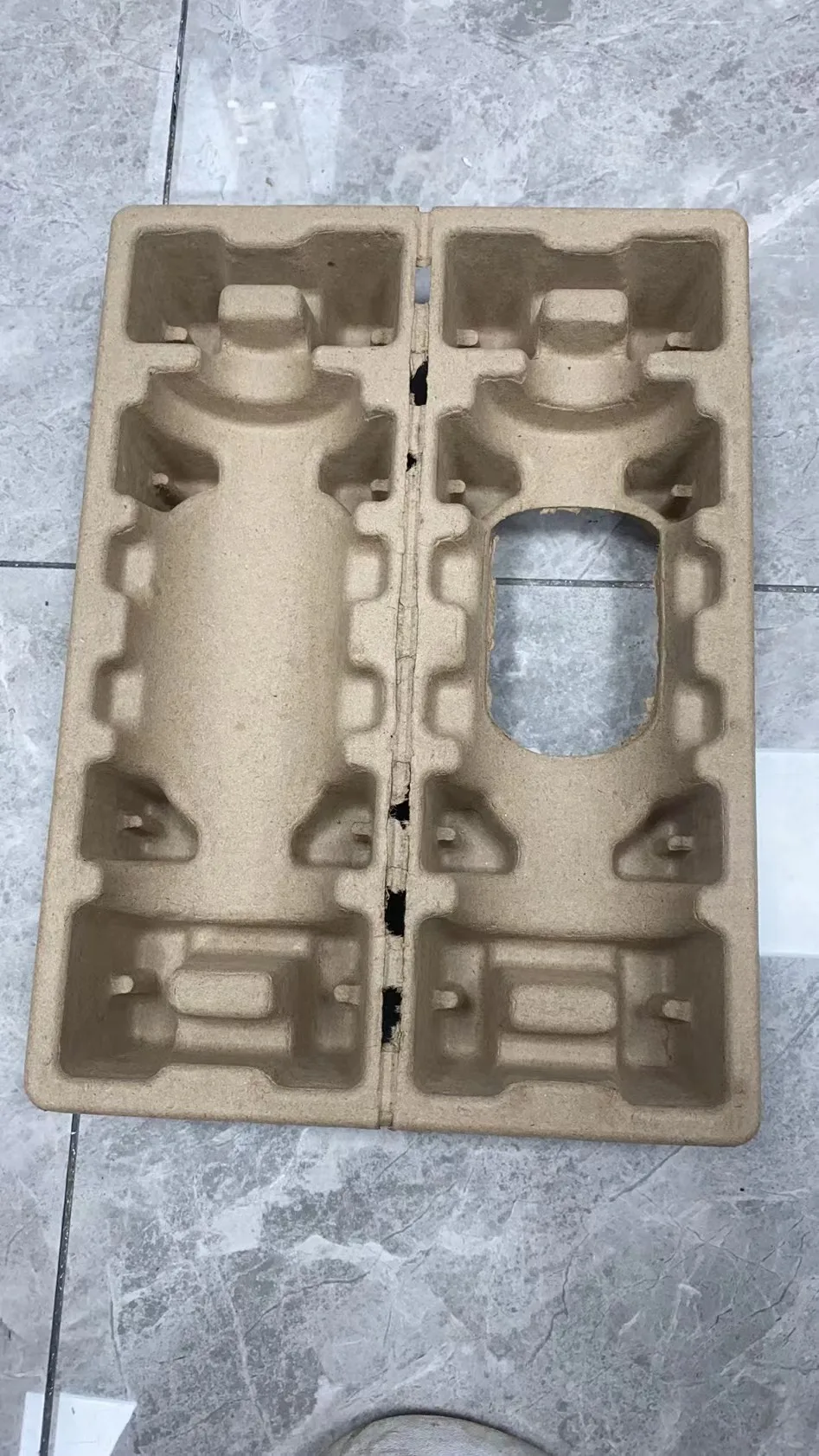 Custom wine pulp insert with corrugated outer box pulp fiber wine packaging shipper