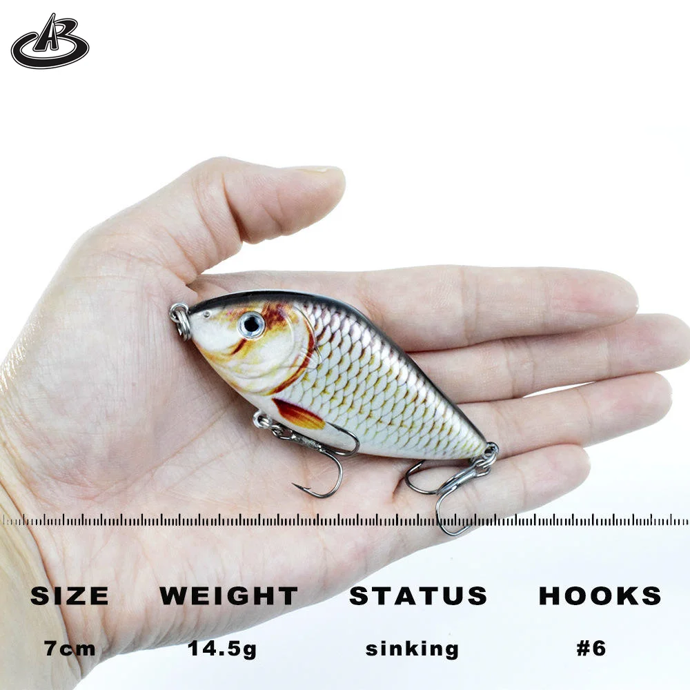 Sinking Minnow Fishing Lure Bait 70mm 14.5g Fake Lures Pike Slide Jerkbait Wobblers