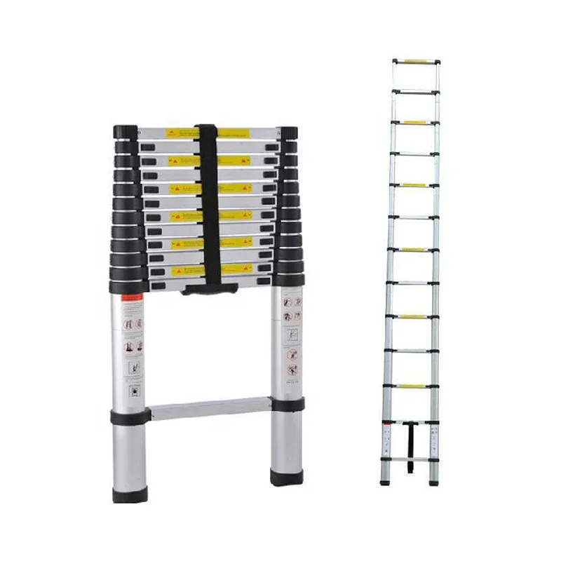 2m 2.6m 4.1m 4.4m Portable Easy Retraction Anti-Slip Single Sided Step Aluminum Extendable Telescopic Ladders for Household