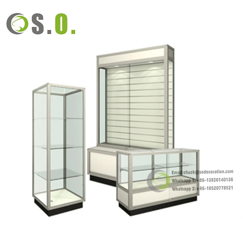 Aluminum Frame Full Extra Vision Glass Display Showcase Customized Aluminium Glass Showcase Glass Display Showcase