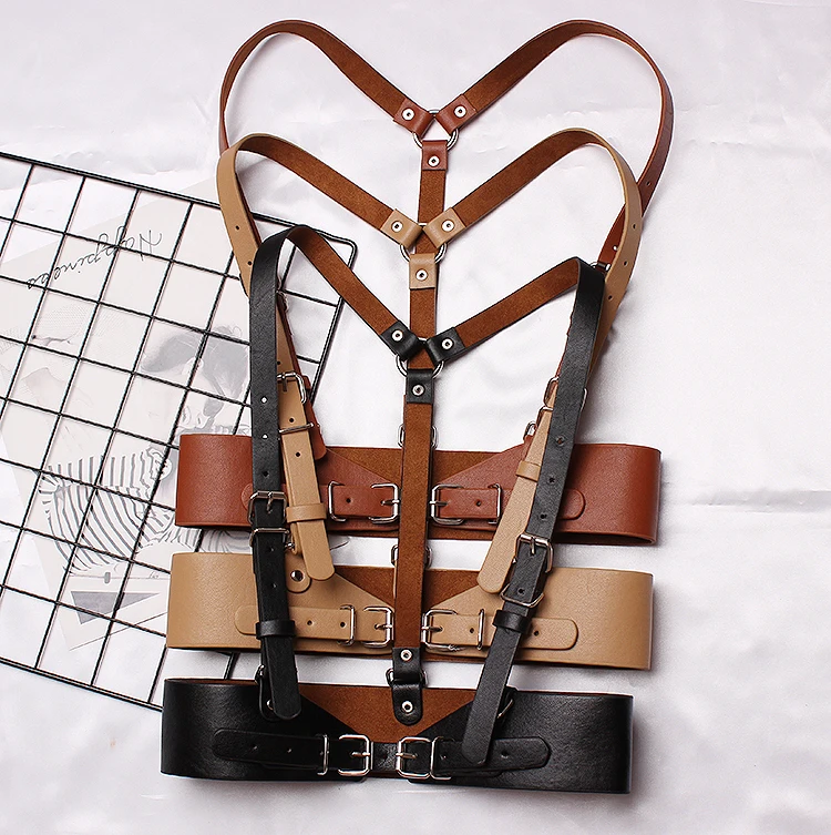 Sexy Women Leather Suspender Harness Belt Adjustable Chest Waist Body Bondage Straps Fashion Gothic Punk Lingerie Garter Belt