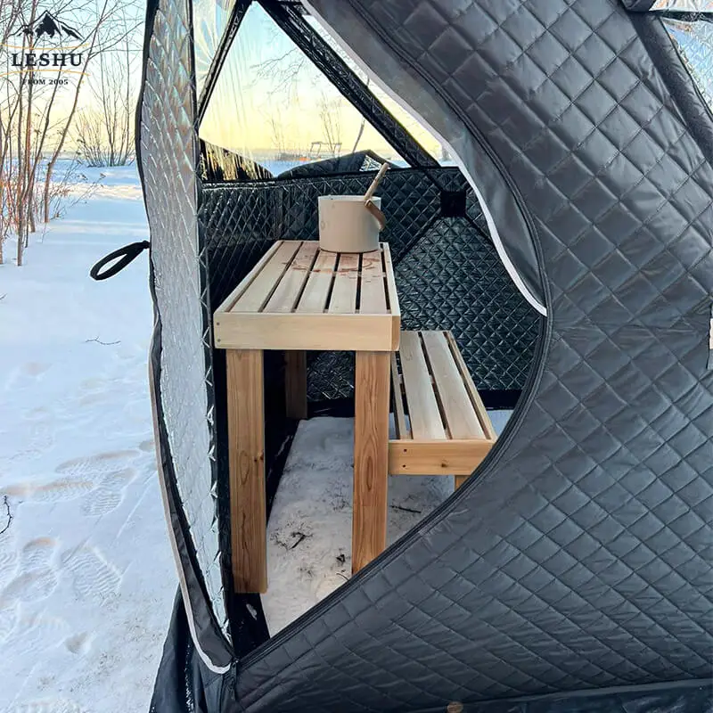 automatic hexagon pop up ice fishing tent white shelter winter tents portable sauna tent for family  manufacturer