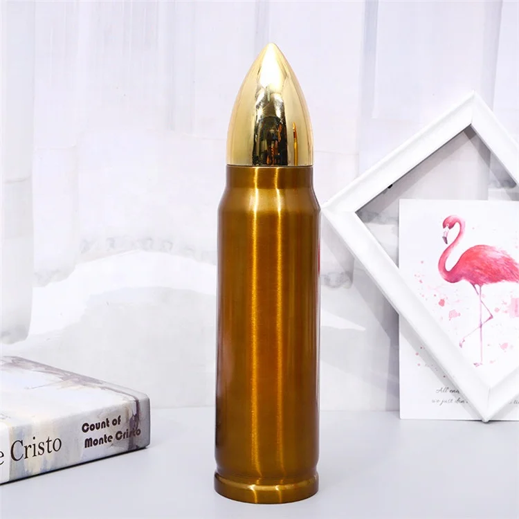 Creative custom metal double wall stainless steel mug vacuum travel thermos bullet tumblers for coffee tea water