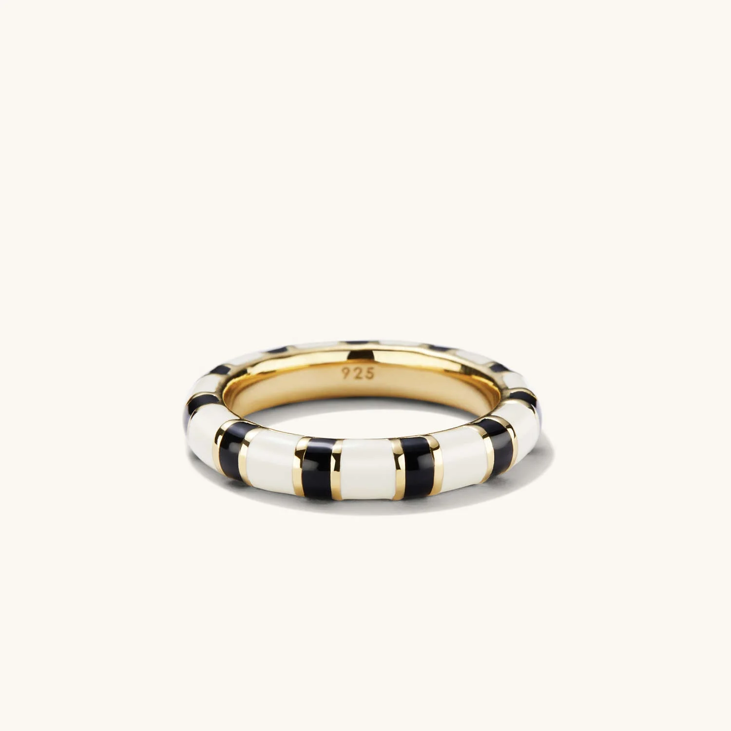 LOZRUNVE 18k Gold Vermeil Fashion New Design Enamel Ring Silver 925 Sterling