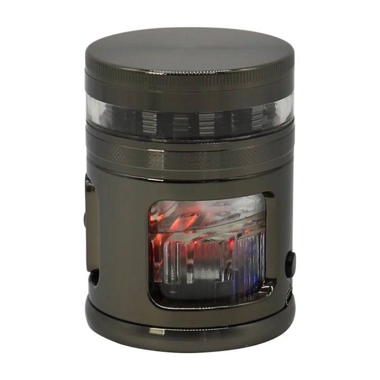 China hot sale 63mm rechargeable glow in the dark aluminium alloy crusher lighter and cigarette accessories