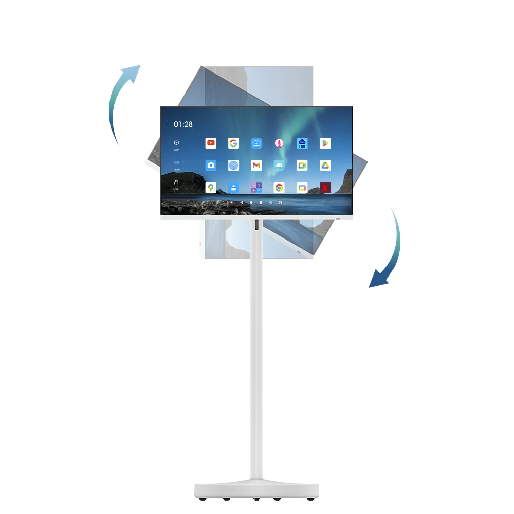 27 Inch Portable Built-In Battery all in one  lcd white floor standing For  Education Gaming relaxing Use
