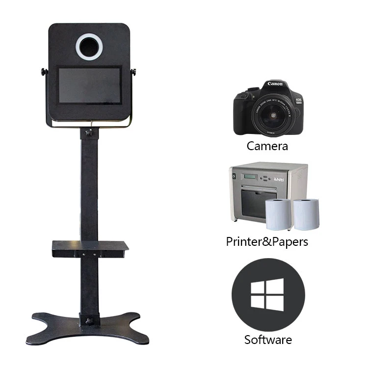 Foldable Party Photo Mirror Booth Touch Screen Magic Mirror Photobooth with Printer and Camera