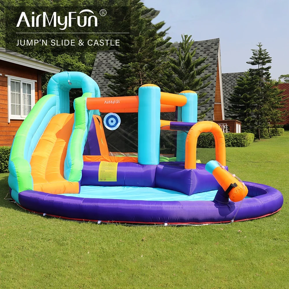 
AirMyFun Jumping Water Bounce House For Kids Inflatable Bouncer Slide Bouncy Castle with Slide 