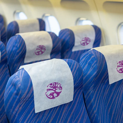 High Quality Customized Logo Non Woven Disposable Inflaming Retarding Headrest Cover For Bus Headrest Cover For Airline