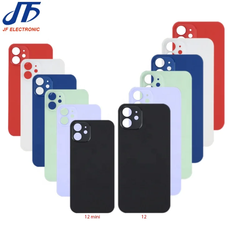Colorful Big hole Battery Back Glass cover housing For iPhone 12 mini 12 Pro max rear door panel window