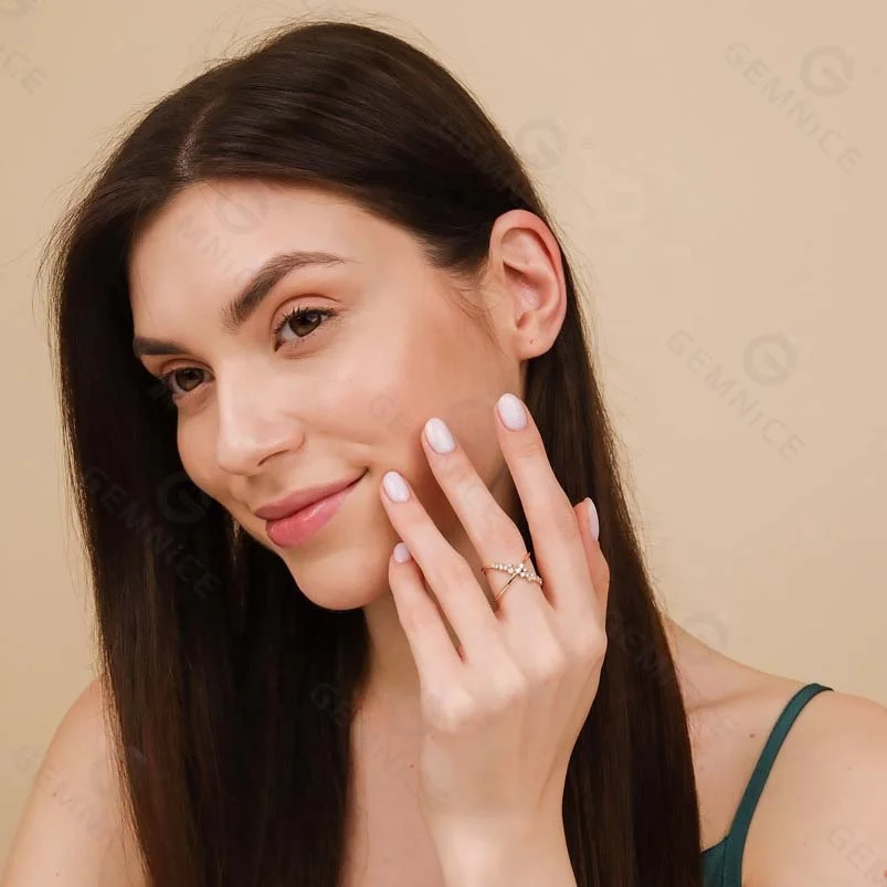 Gemnel minimalist women jewelry classic statement ring wholesale 925 sterling silver modern twist X shape finger ring