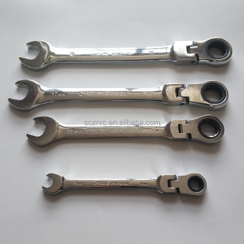 72 Teeth CRV Torque Flexible Ratchet Wrench 6~24mm Folding Head Chrome Vanadium Steel Ratchet Spanner Set For Bike Car