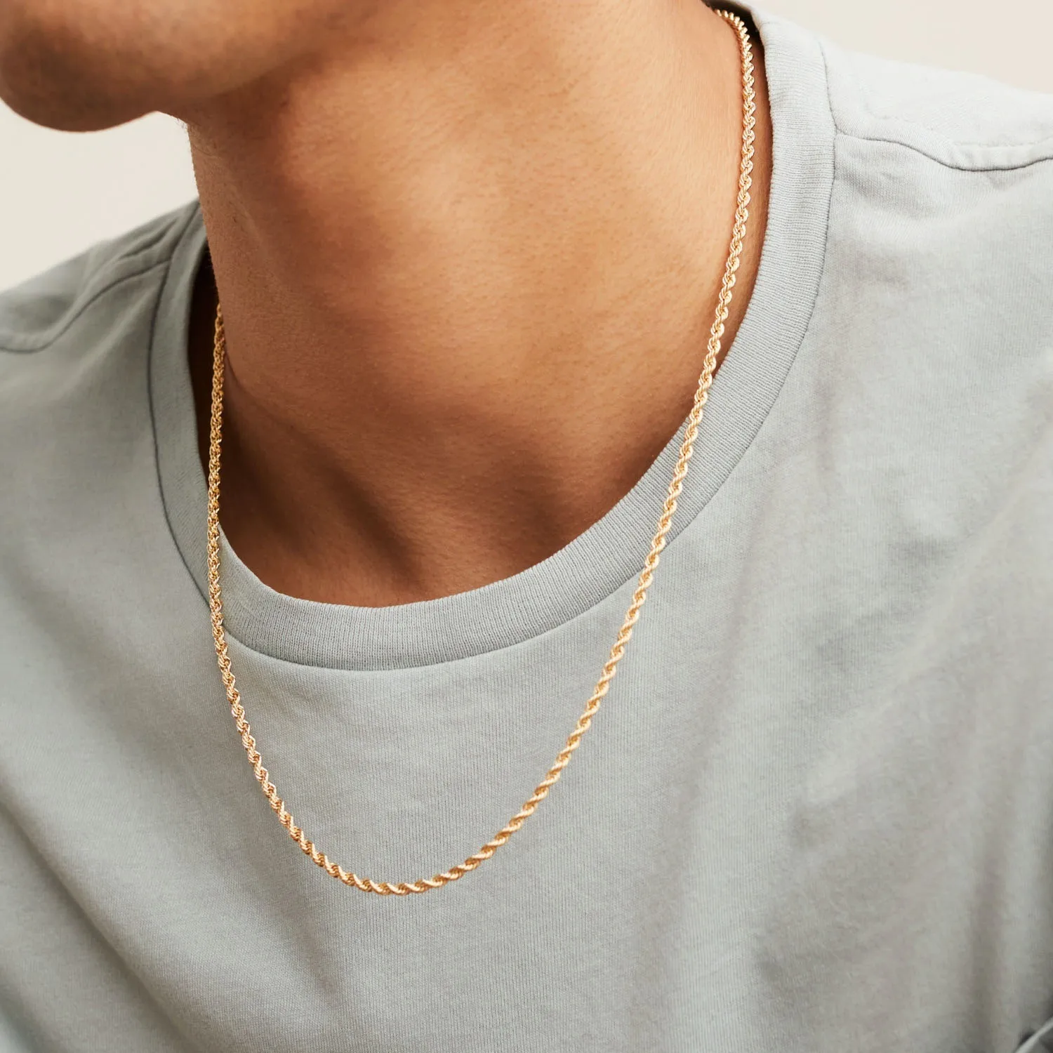 Hot selling simple hiphop style solid rose gold cuban link twisted rope stainless steel chain choker necklace