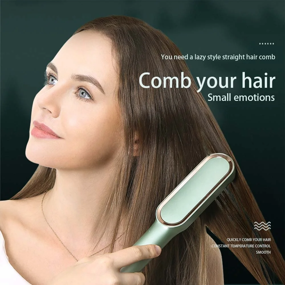 Home Use Styling Hair Straightener Comb Brush Hair Growth Fast PTC Heating Hot Ceramic Hair Straightener