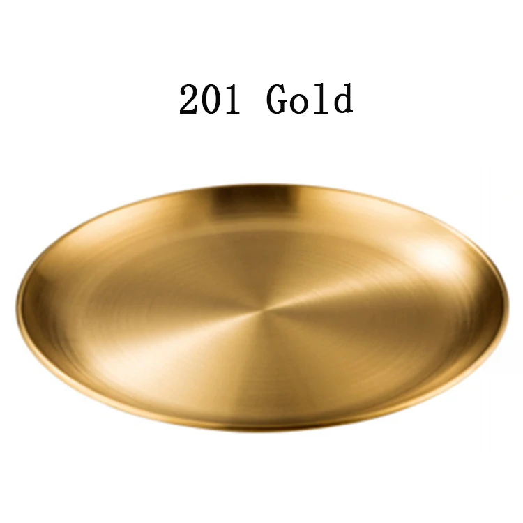 High Quality kitchen accessories Korean single-layer barbecue plate Silver Round Sauce Dishes Barbecue Dish