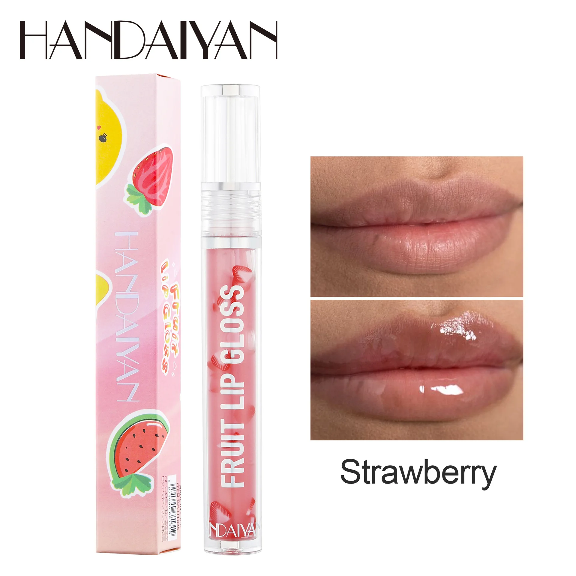 handaiyan 6 Color Fruit Series liquid lip oil hydrating moisturizing lip glaze lightening anti-dry and cracking lip gloss