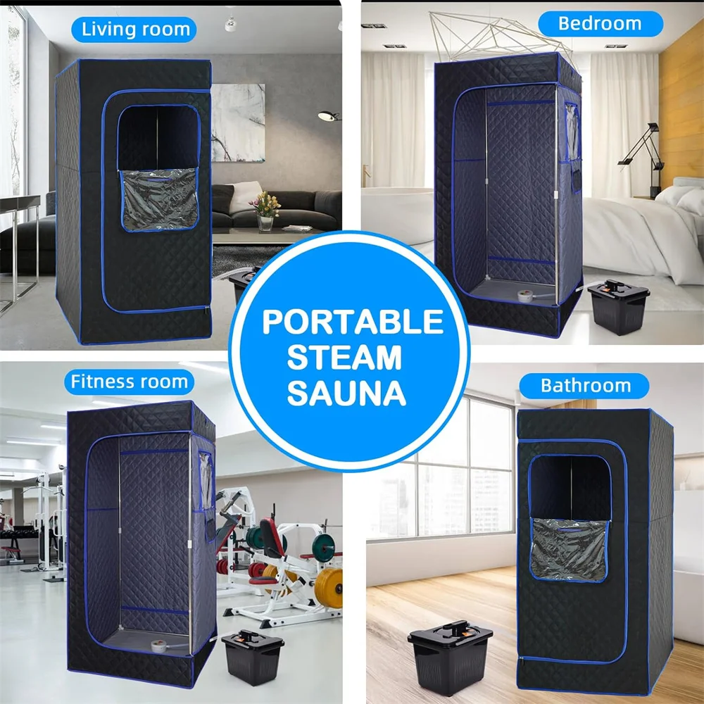 Portable Sauna Tent For Home 1400 Watt Steamer Indoor Sauna Steam Room 4L Remote Control Portable Foldable Sauna Room