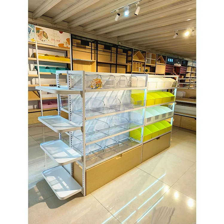 Cosmetics Display Stand Beauty Store Shelf Beauty Products Shelf Wooden Supermarket Gondola Shelving Shelves For Retail Store