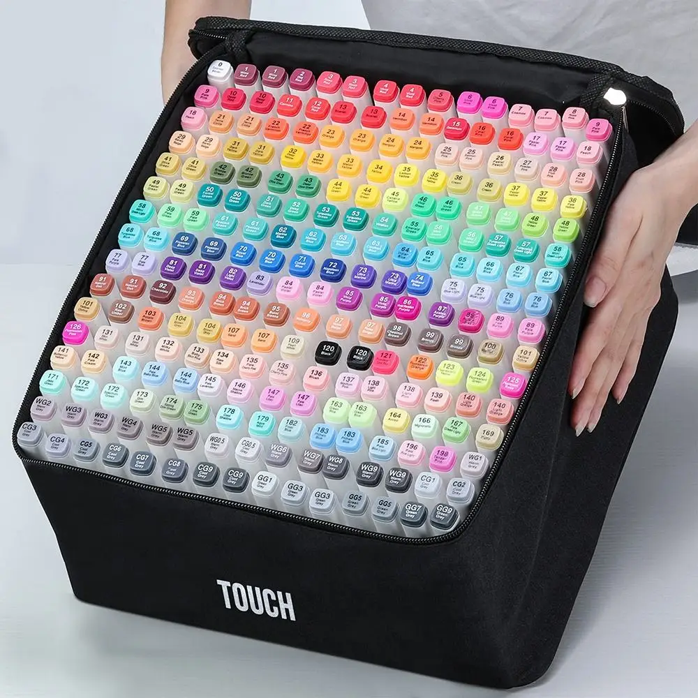 Wholesale 30/40/60/80 Vivid Colors Alcohol Based Dual Ended Art Marker Set Double-ended marker