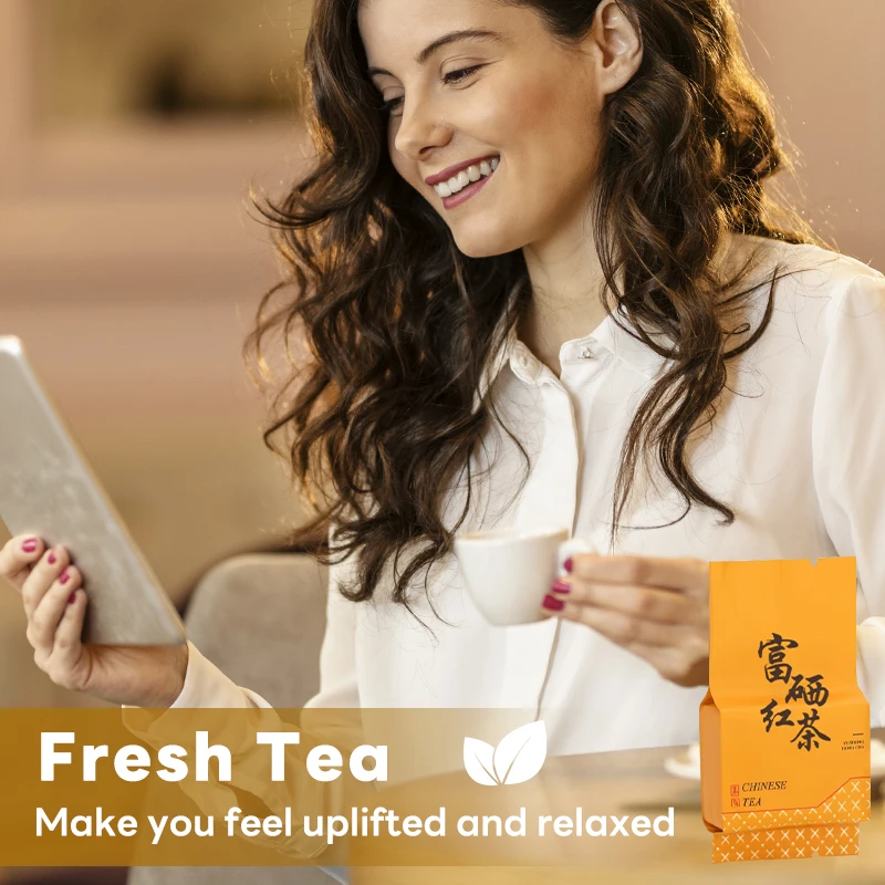 OEM Tea bag milk tea powder Chinese natural green organic independent packaging  beauty and  selenium rich black tea