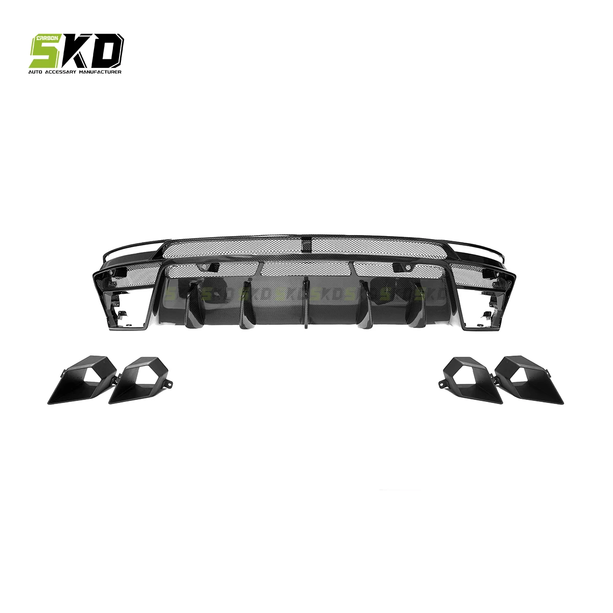 Dry Carbon Rear Bumper For Lamborghini Urus 2018+ MSO Style Body Kit Diffuser with exhaust tips