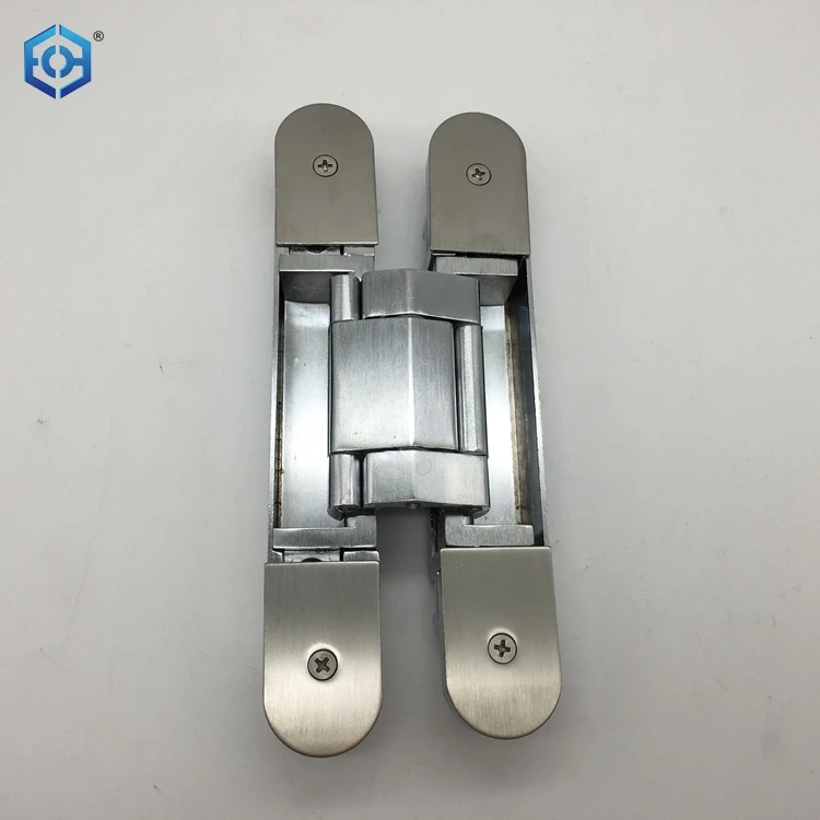3D Adjustable Cross Door Hinges Invisible Concealed Hinges Hidden Hinge Bearing Zinc Alloy 80KG/2PCS for Folding Door Kitchen