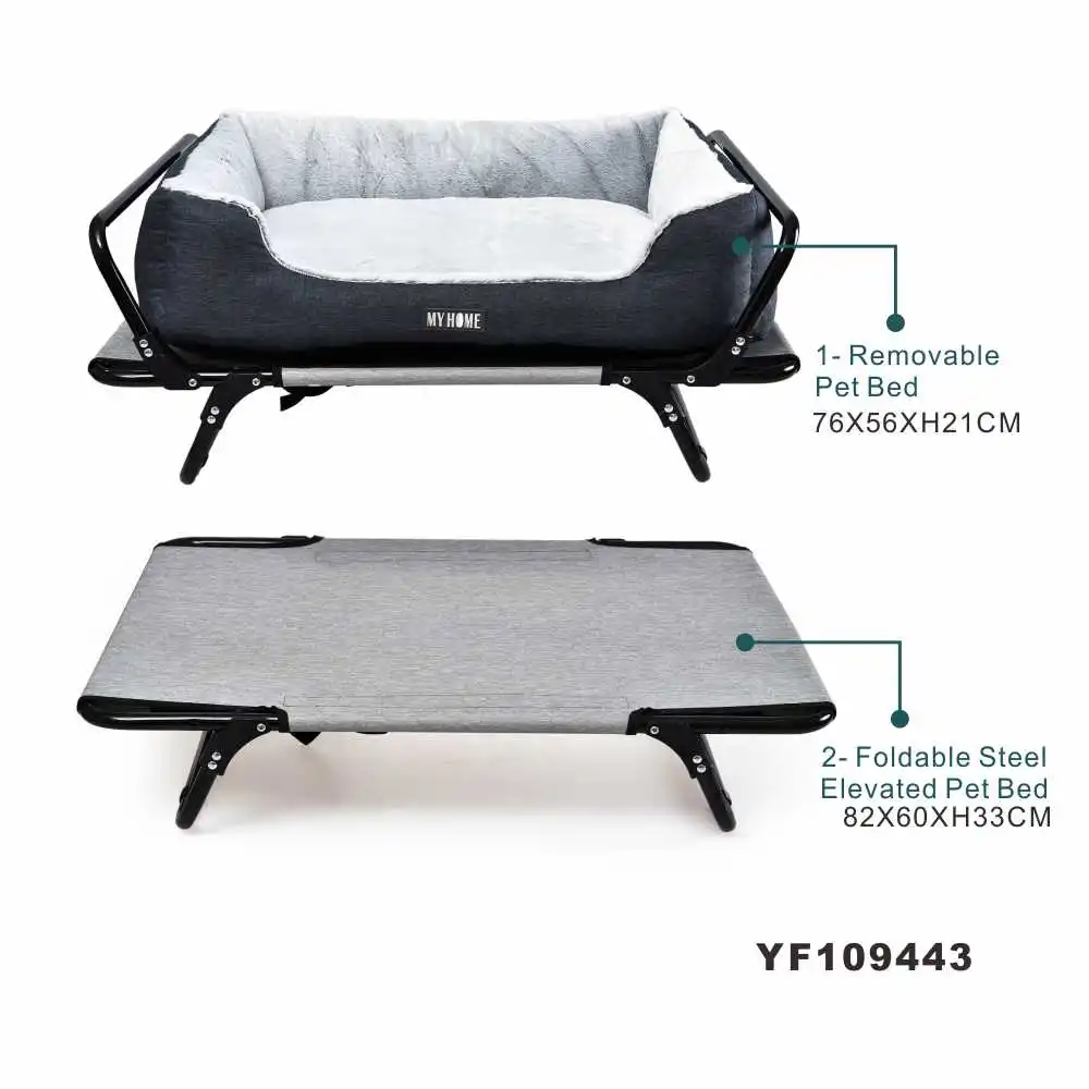 2 In 1 Garden Removable Travel Mattress Pet Foldable Portable Soft Elevated Dog Bed