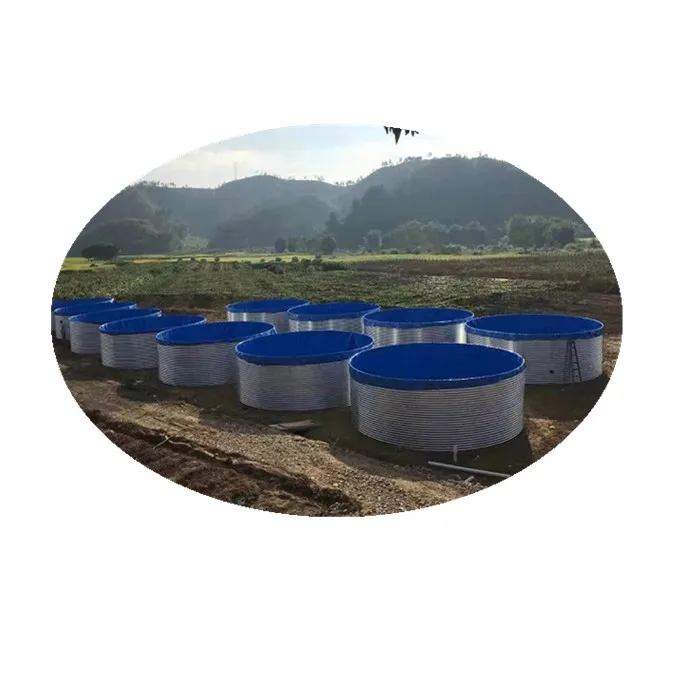 Galvanized steel panel frame PVC lining fish pond aquaculture fish farming tank irrigation water storage pond