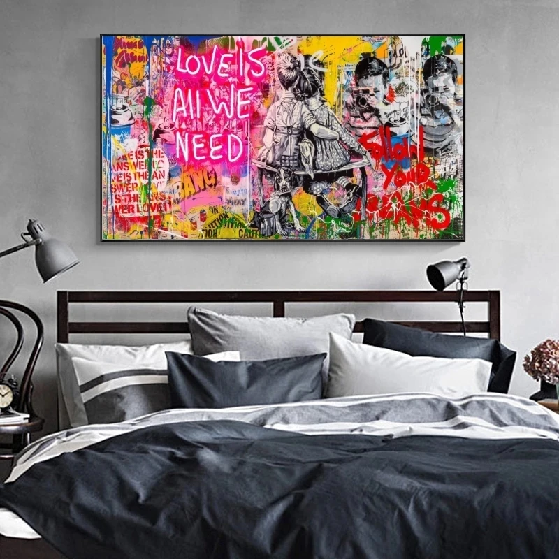 Etsy dropshipping Hot Selling Home Decor Painting 100% graffiti art oil painting portrait