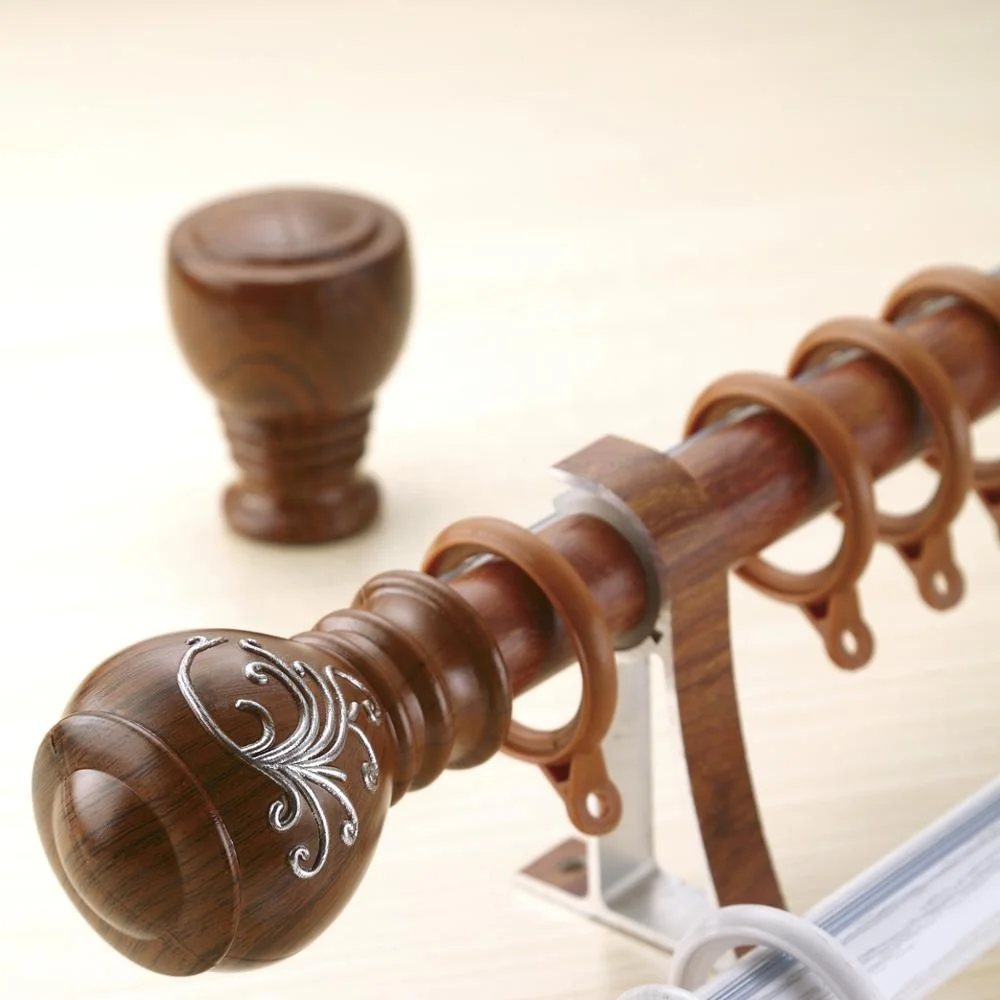 KEEWO Antique Brass Leaf Curtain Cheap Decorative Metal Curtain Rod For Bathroom