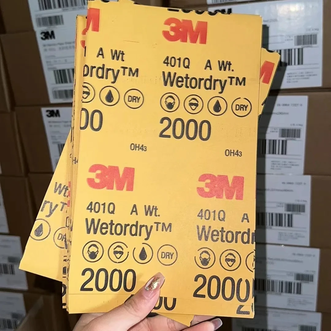 Горячая распродажа 3M 401Q Водонепроницаемая абразивная шлифовальная бумага 1000-2500 песчаник влажная или Сухая наждачная