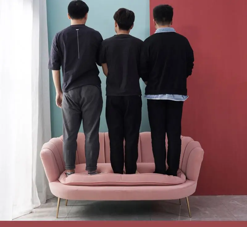 Classic Nordic Modern Simple Couch Furniture Salon Living Room Combination Comfortable Velvet Sectional Sofa Set