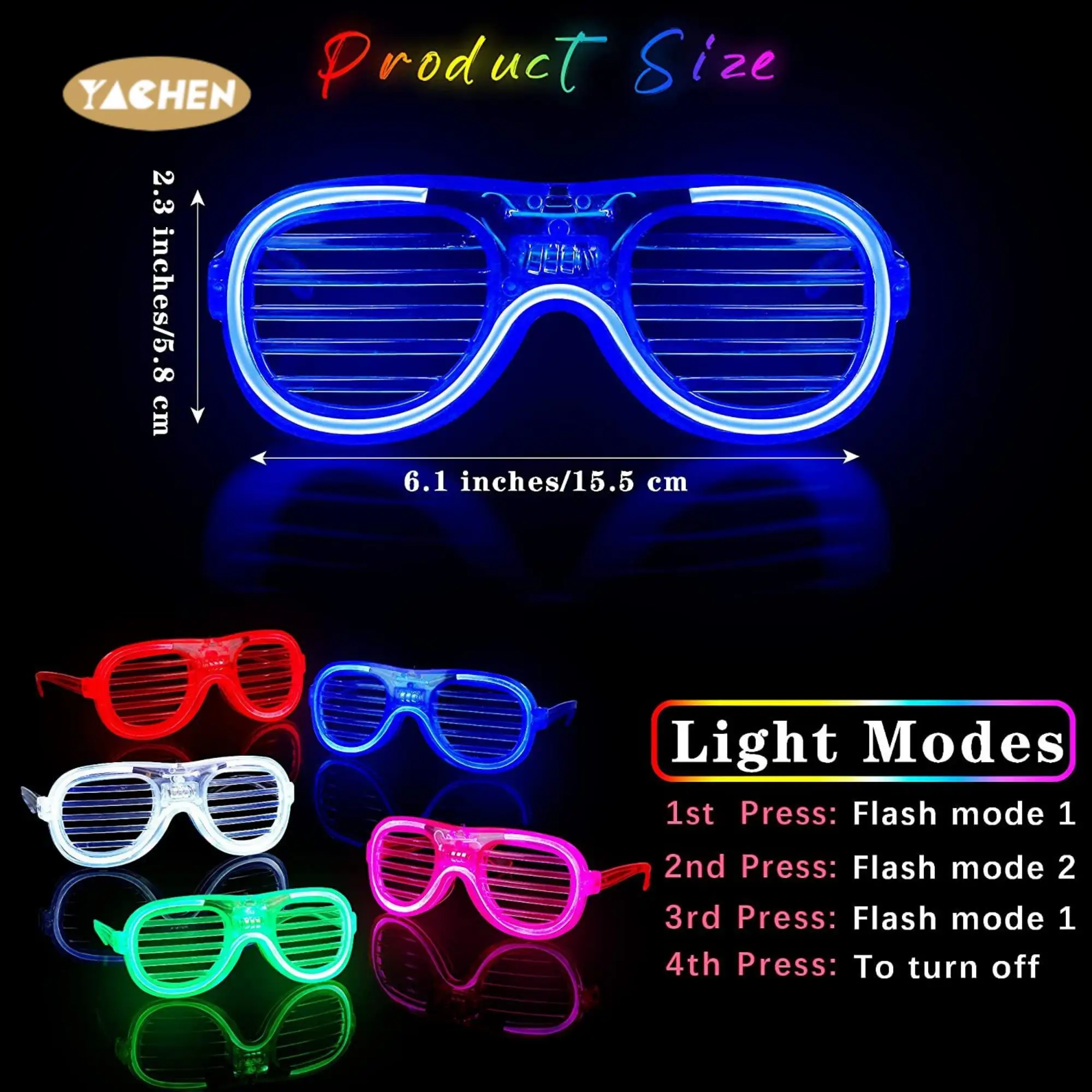 Yachen Party Novelties Glow In The Dark Toys Led Light Up Toys Led Party Glasses New Year Christmas Favor for Kids Adults
