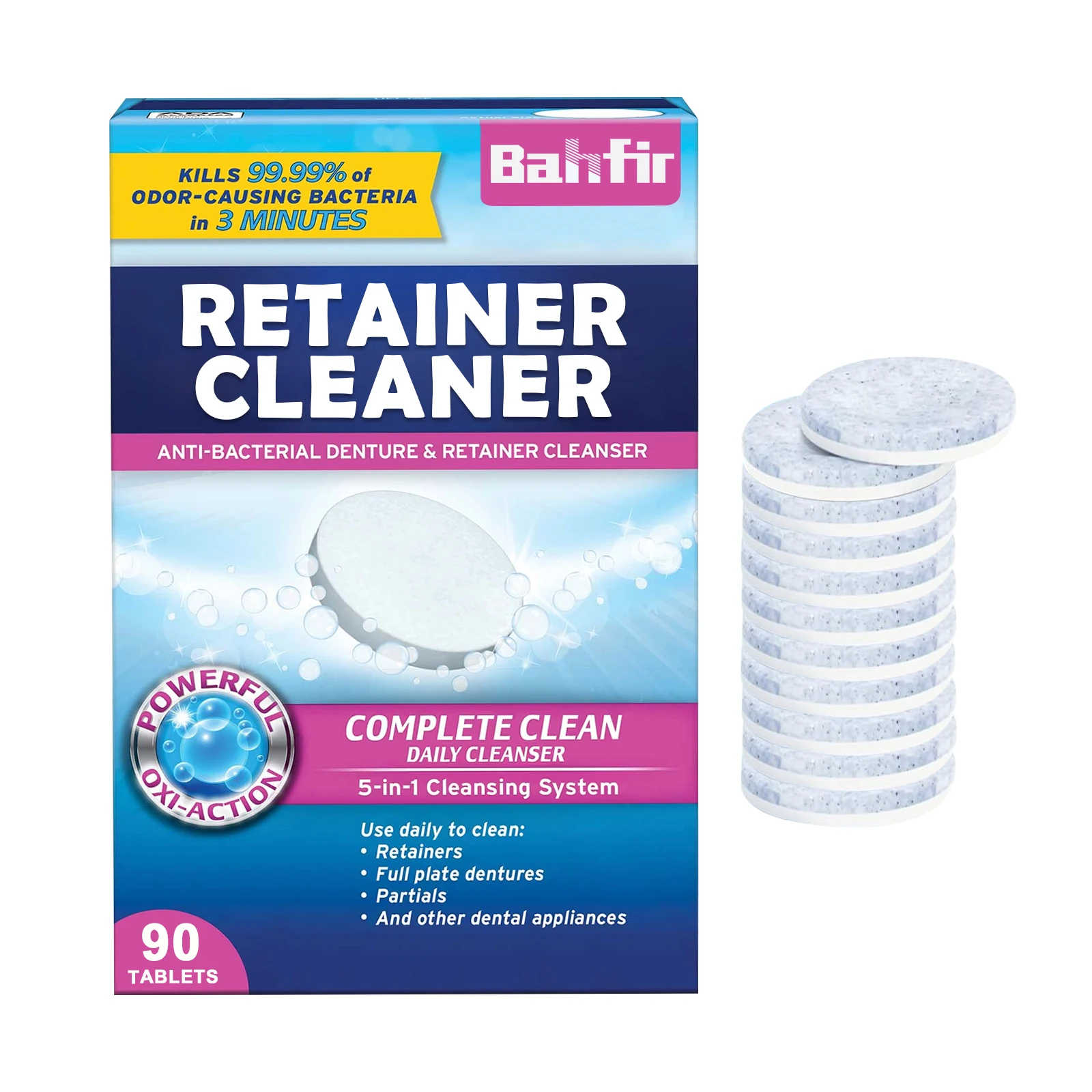 Approved Denture Cleaning Tablets Effectively Removing Bacterial Plaque for Dental Cleaning