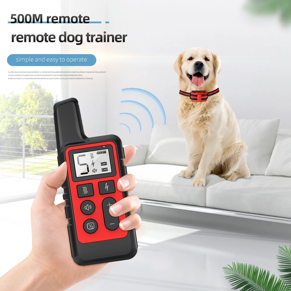 Waterproof Dog Training Collar Pet 500m Remote Control Rechargeable Shock sound Vibration Anti-Bark for All Size dog