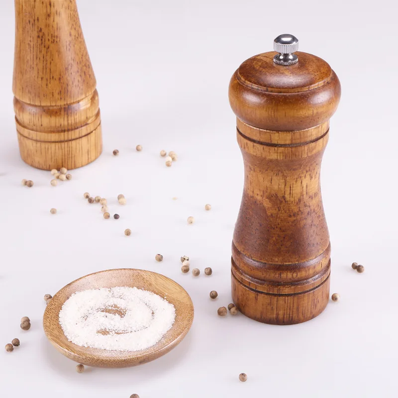 Round Ball 5 8 10 Inch Manual Wood Mini Cumin Herb Mechanism Mill Spice Salt And Pepper Grinder Set For Pepper