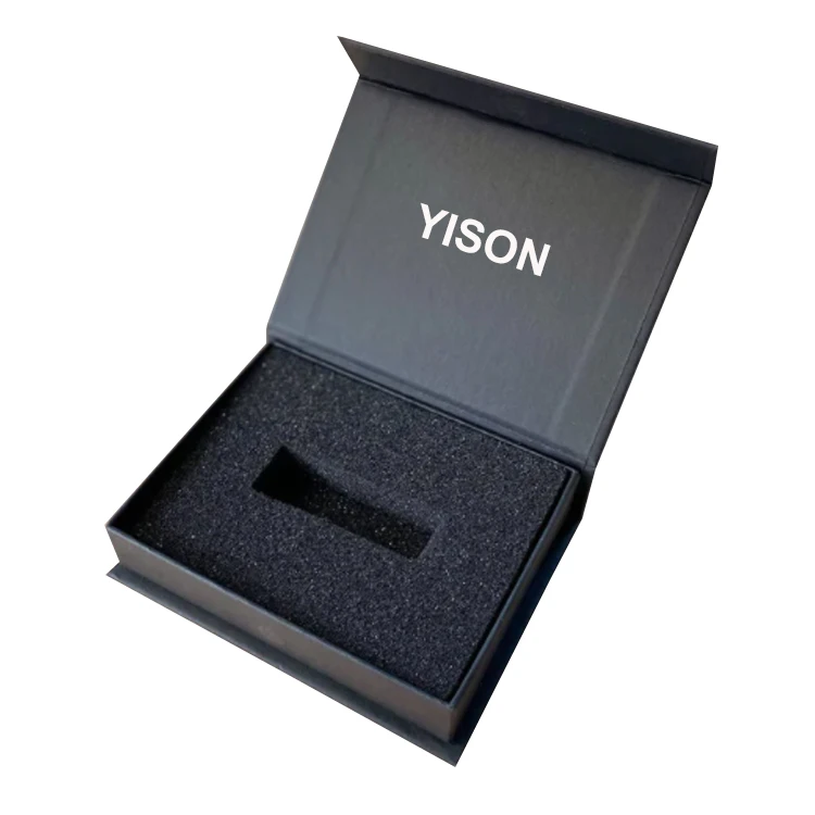 Custom Empty Black Small USB Flash Drive Gift Box with Foam Insert