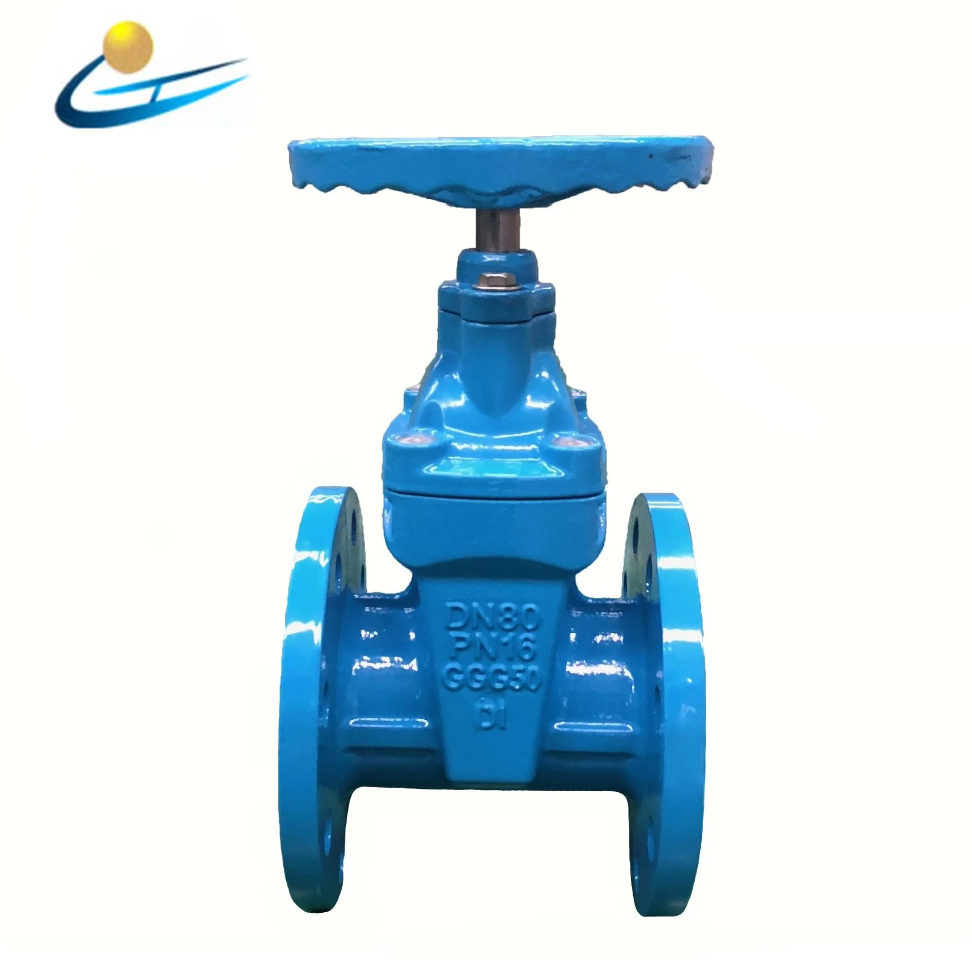 Best Price GGG50 DN 80  F4 DIN flange ductile iron non rising gate valve with  resilient seat