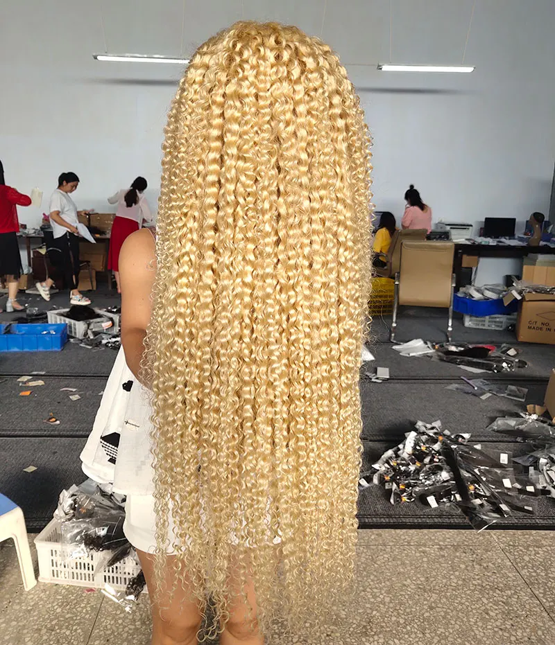 Натуральный Камбоджийский 613 блонд, вьющийся полноразмерный парик на сетке для черных женщин, бразильские натуральные волосы с кутикулой, выравненные блонд, парики из человеческих волос на сетке спереди