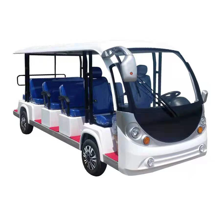China Supplier Electric Fourteen Soft Faux Leather Seats Sightseeing Car For Amusement Park