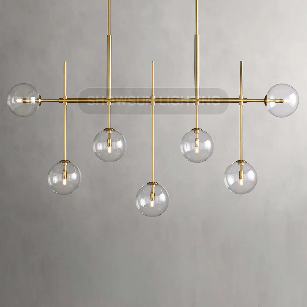 Nordic molecular chandelier golden glass magic beans simple restaurant chandelier