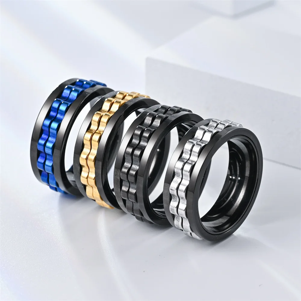 2024 new men and women decompression anti-anxiety gear rotatable ring factory wholesale