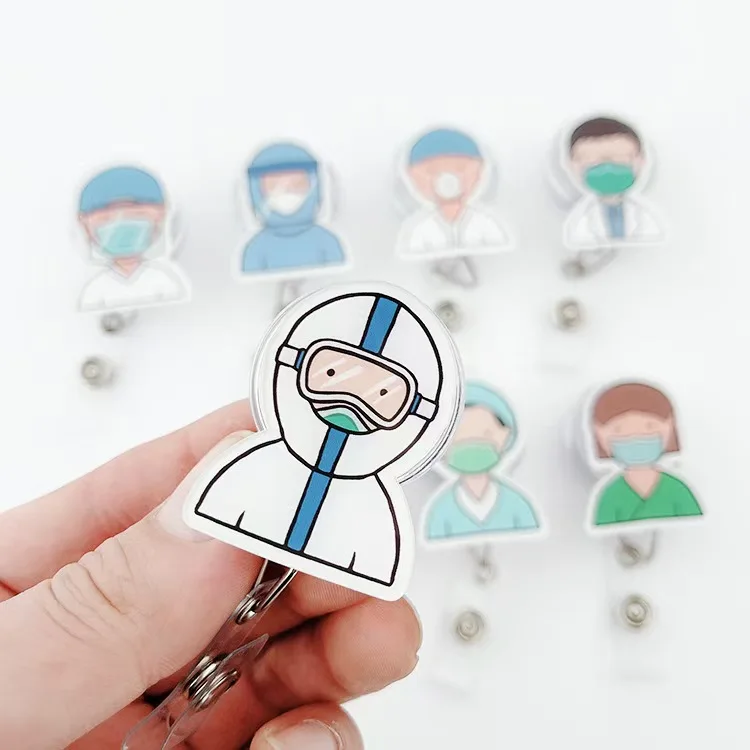 Popular Customized Acrylic Drip Adhesive ID Badge Epoxy Acrylic Badge Holders